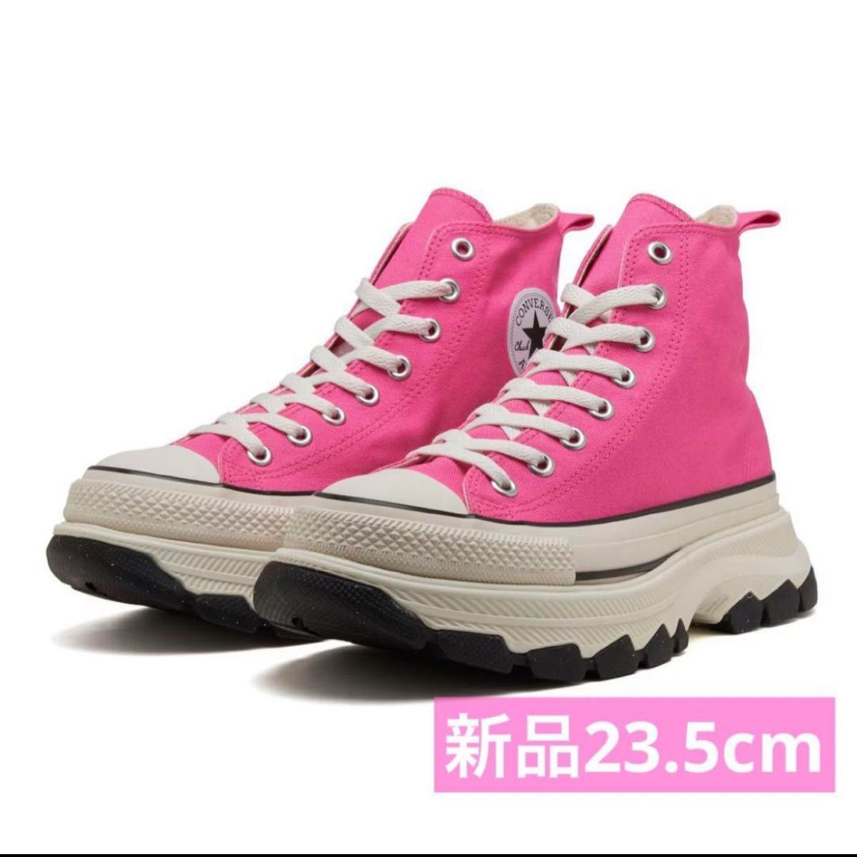 CONVERSE ハイカット 厚底 スニーカー ピンク 新品 23 5cm CONVERSE ハイカット 厚底 スニーカー ピンク 新品 23 5cm