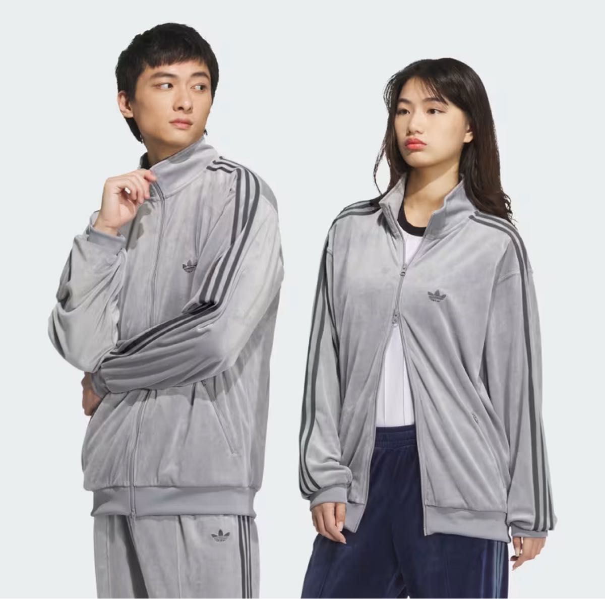 美品】adidas アディダス トラックジャケット ベロア 3本ライン 美品】adidas アディダス トラックジャケット ベロア 3本ライン