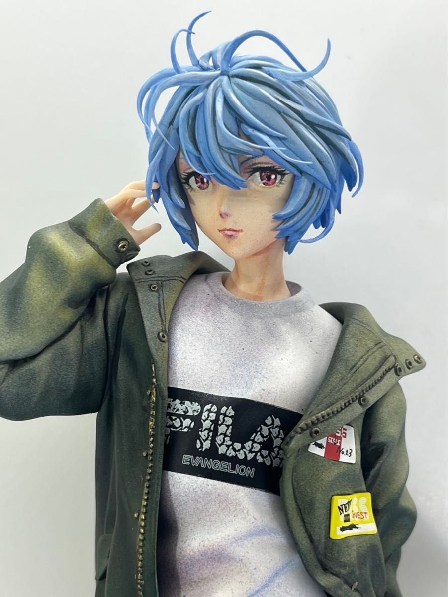 二次元 リペイント 綾波レイ 顔の描き直し 頭髪追加 塗装済み 完成品 二次元 リペイント 綾波レイ 顔の描き直し 頭髪追加 塗装済み