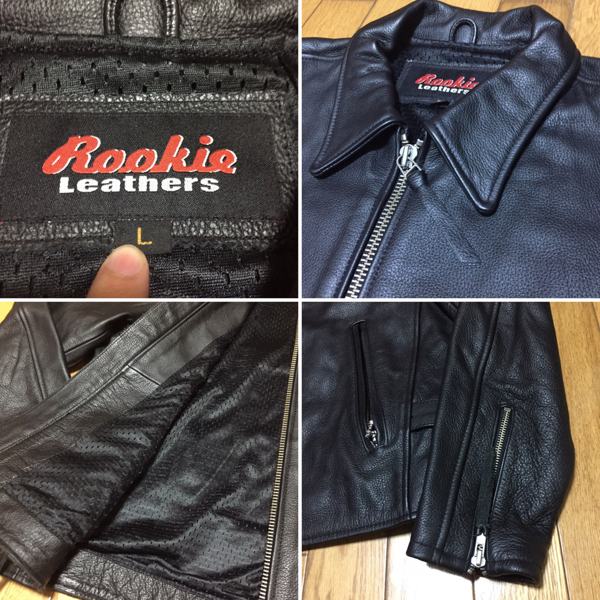 ROOKIE LEATHERS ルーキーレザー シングルライダースジャケット レザージャケット L ブラック