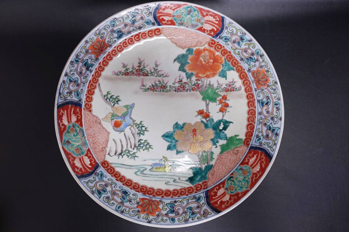  old house warehouse . Imari overglaze enamels interval taking flowers and birds map Tang . writing [ diameter 41cm ] large plate . Tang . control 61430