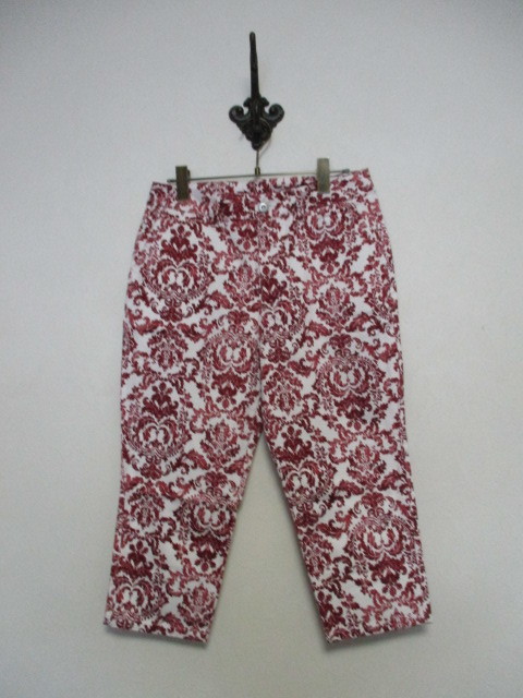 BROWDWIN white × red print handle pa height pants (USED)12020