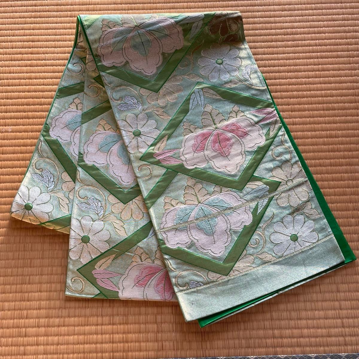 袋帯4本おまとめ 24K純金箔 九百錦 鴛鴦 オシドリ 牡丹 袋帯 金糸 黒 176