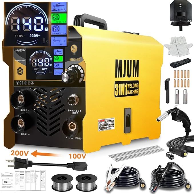 半自動溶接機 最大出力140A 100V/200V兼用 1台3役電気溶接機 半自動溶接機 最大出力140A 100V/200V兼用 1台3役電気溶接機