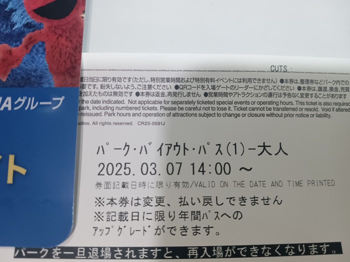 1名】ユニバーサルスタジオ 3月7日 USJ 貸切 チケット 1名】ユニバーサルスタジオ 3月7日 USJ 貸切 チケット