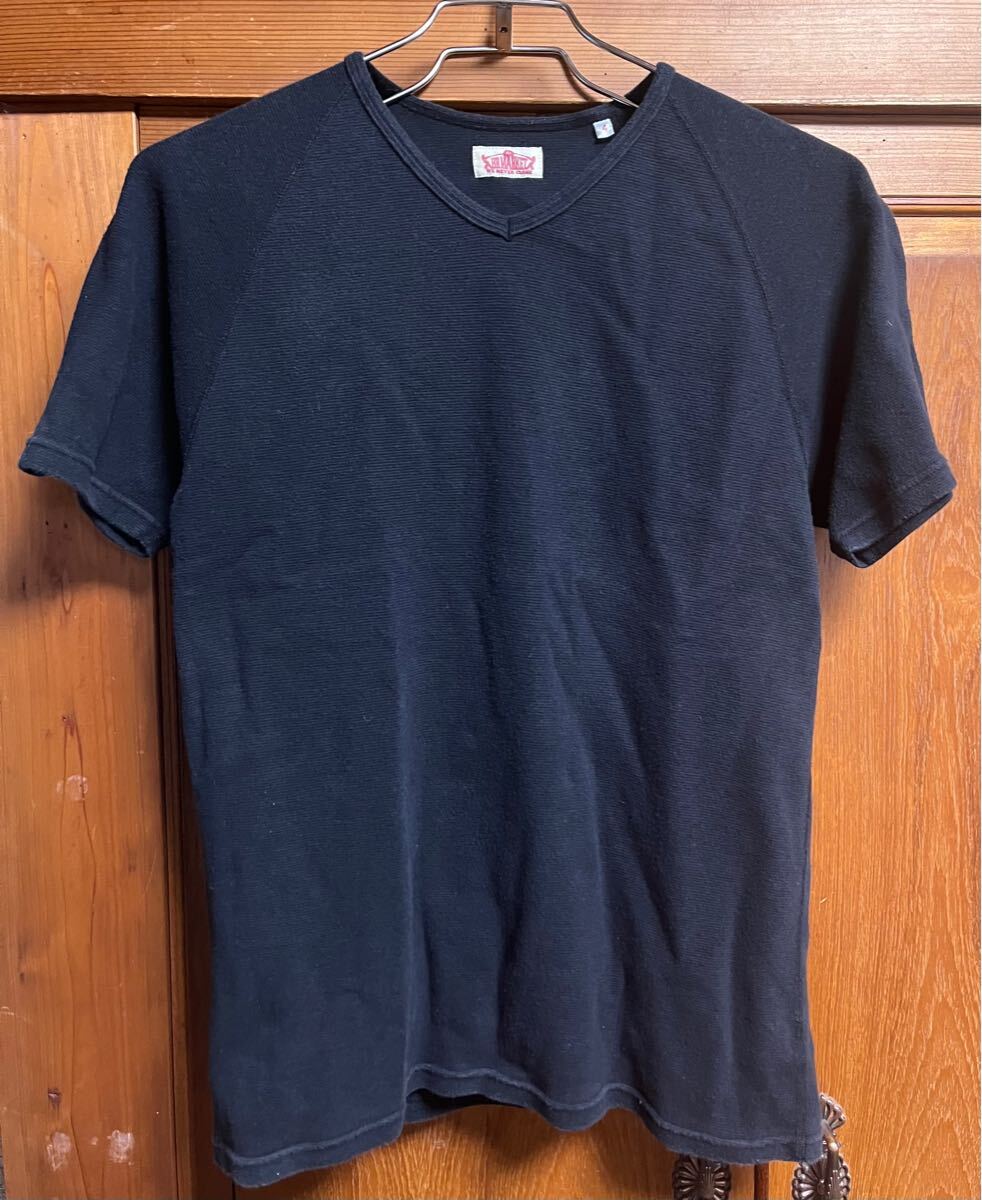 HRM ハリウッドランチマーケットストレッチ フライス カットソー Tシャツ Vネック サイズ 4 XL ネイビー