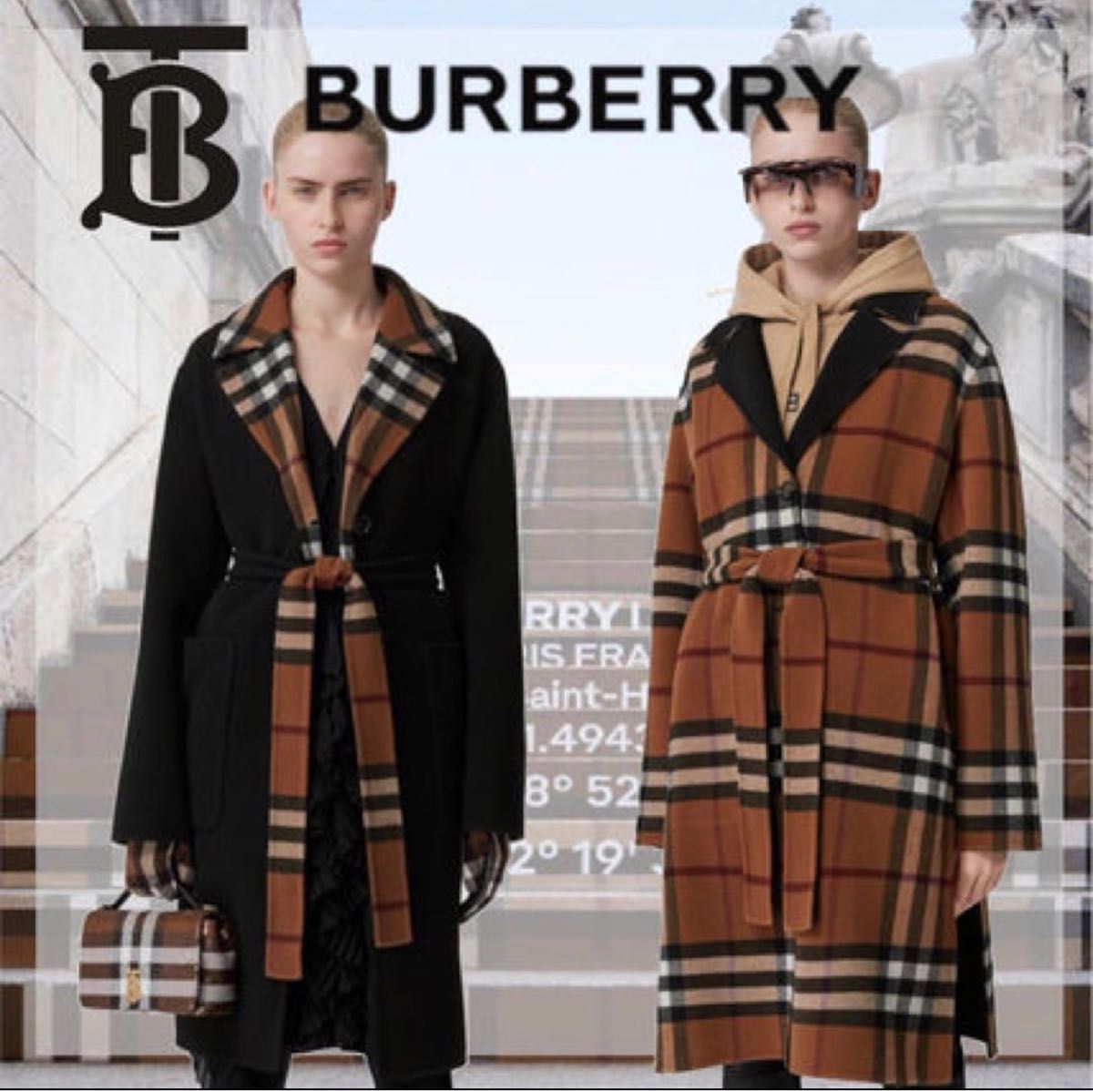 新品未使用】BURBERRY バーバリー リバーシブル チェック ウール 新品未使用】BURBERRY バーバリー リバーシブル チェック ウール