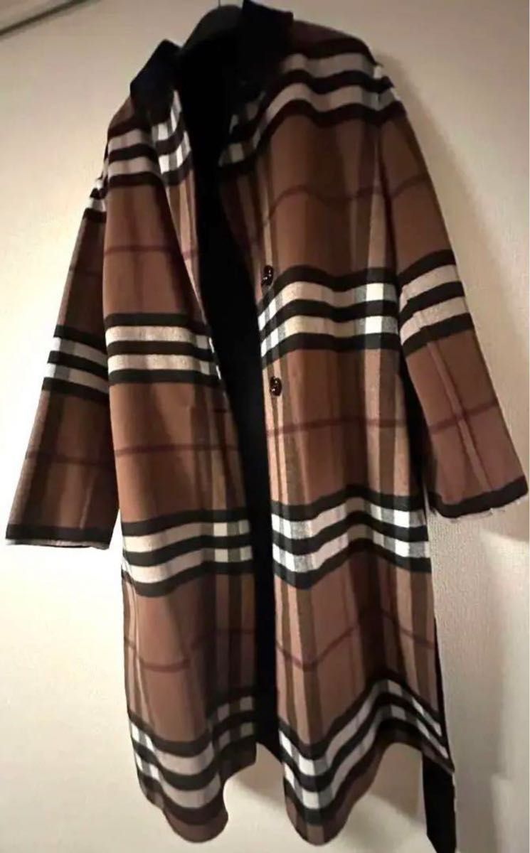 新品未使用】BURBERRY バーバリー リバーシブル チェック ウール 新品未使用】BURBERRY バーバリー リバーシブル チェック ウール