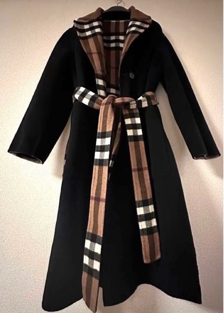 新品未使用】BURBERRY バーバリー リバーシブル チェック ウール 新品未使用】BURBERRY バーバリー リバーシブル チェック ウール