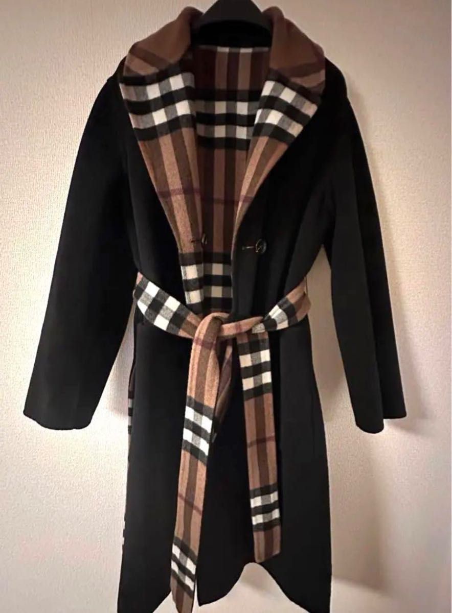 新品未使用】BURBERRY バーバリー リバーシブル チェック ウール 新品未使用】BURBERRY バーバリー リバーシブル チェック ウール