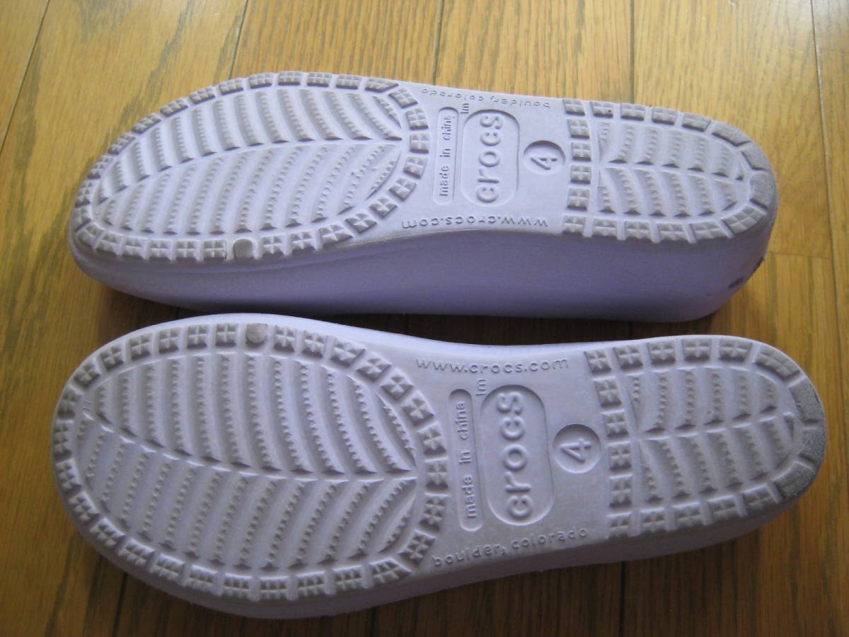 crocs Crocs Prima * плоская обувь * размер 4( примерно 20cm)* лаванда * салон надеть обувь тоже 