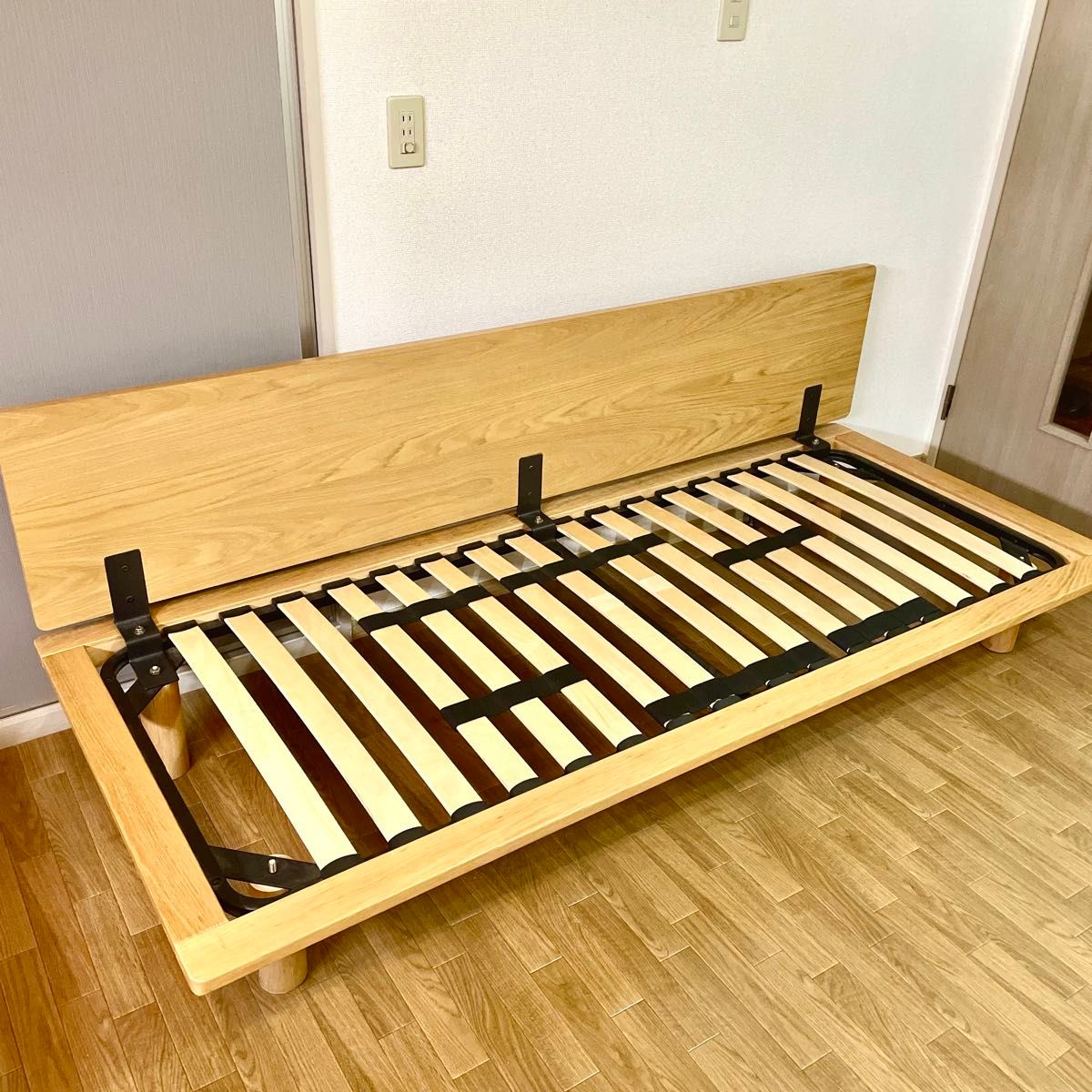 無印良品 【廃盤】ウォールナット ソファベッド ベージュ オーク 無印良品 【廃盤】ウォールナット ソファベッド ベージュ オーク