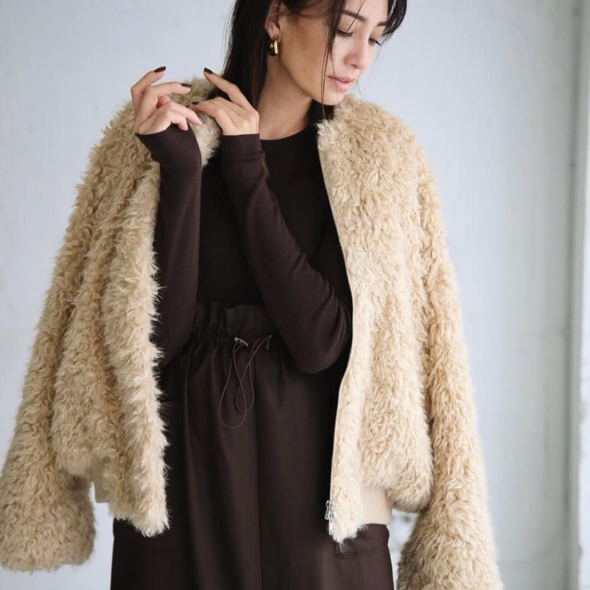 CADUNE ボア ブルゾン カデュネ ファー コート コラボ 川上桃子 CADUNE ボア ブルゾン カデュネ ファー コート コラボ 川上桃子