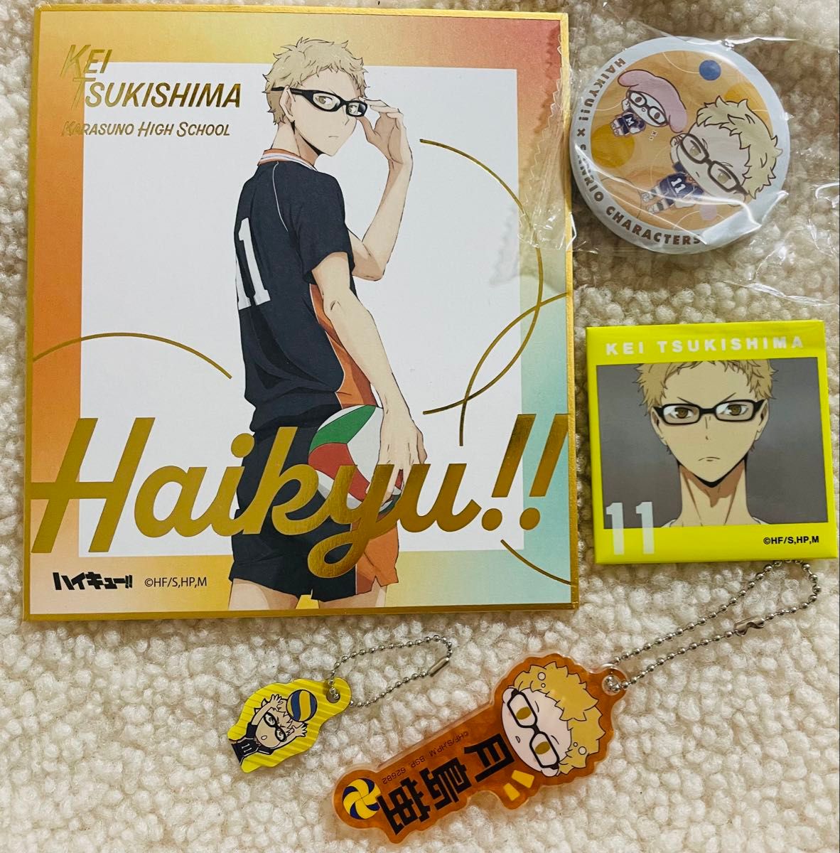 ハイキュー 月島蛍 ツッキーグッズまとめ売り イラスト色紙 缶 ハイキュー 月島蛍 ツッキーグッズまとめ売り イラスト色紙 缶