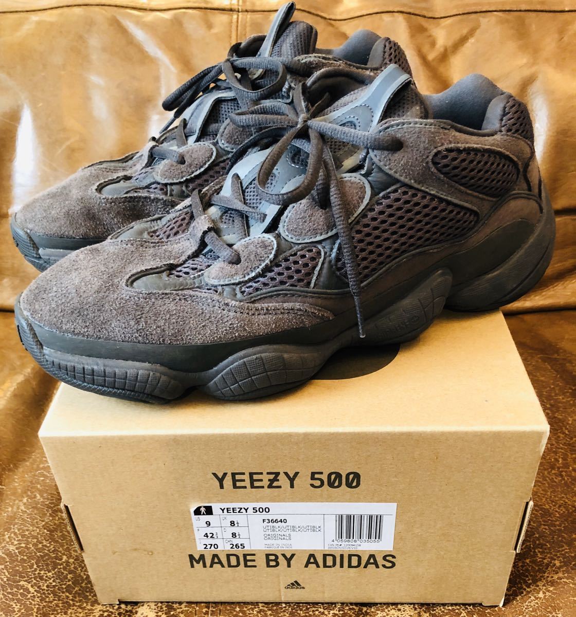 美品 国内正規 27.0 adidas yeezy 500 utility black triple black アディダス イージー 黒 トリプル ブラック BOOST 350 700 カニエ