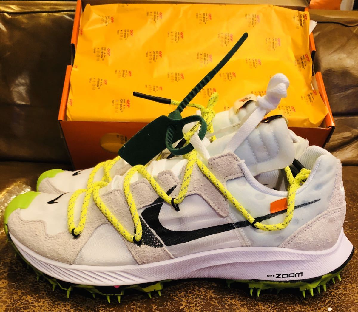 新品 国内正規 メンズ 27.5 W NIKE OFF WHITE ZOOM TERRA KIGER 5 ナイキ オフ ホワイト ズーム テラ ガイガー 白 緑 ランニング