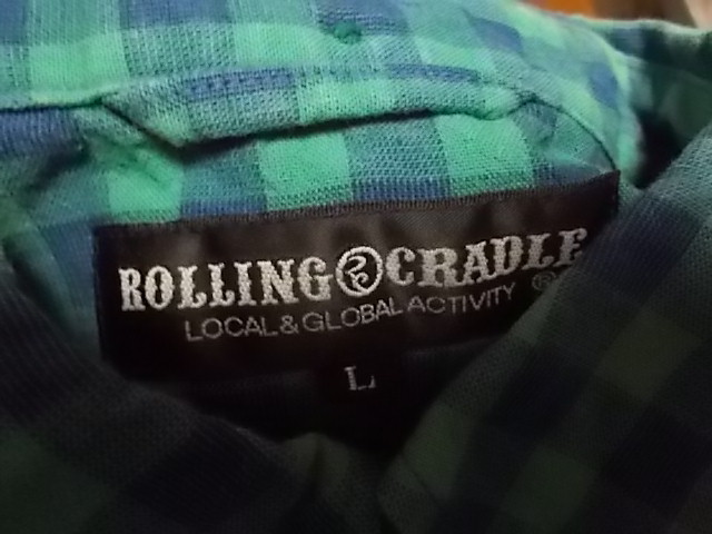 ロリクレ ローリングクレイドル rollingcradle サンダー チェック シャツ L 総柄 半袖
