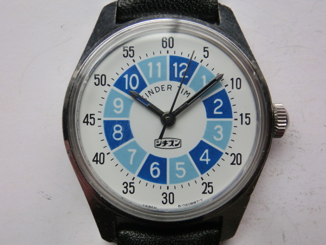シチズン メンズ腕時計 キンダータイム 手巻き 青白タイプ