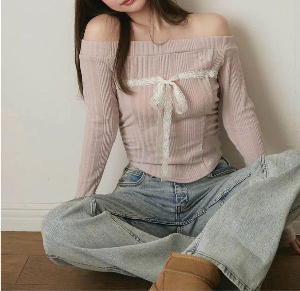 新作 ANDMARY Della ribbon tops pink アンドマリー ピンク 残り 新作 ANDMARY Della ribbon tops pink アンドマリー ピンク 残り