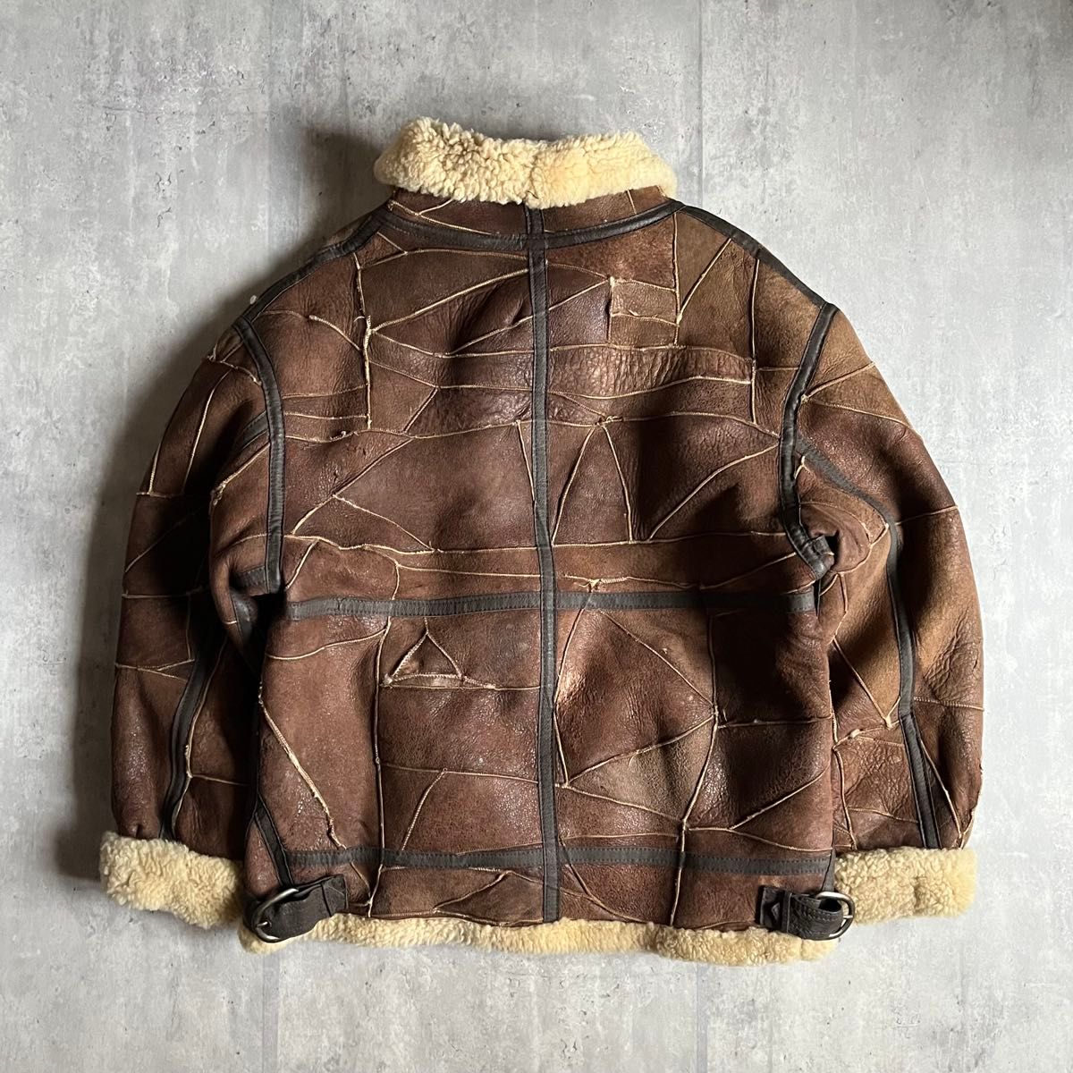 80s vintage】B-3 フライトジャケット ムートン ツギハギ 本革 80s vintage】B-3 フライトジャケット ムートン ツギハギ 本革