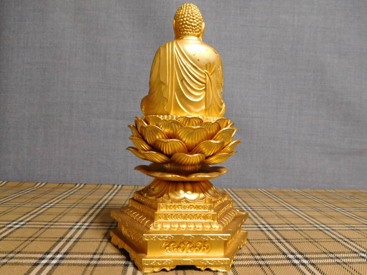B12-212W　仏像　地蔵菩薩像?　金色メッキ　中古 高さ18.5ｃｍ　（T3-1）_画像5
