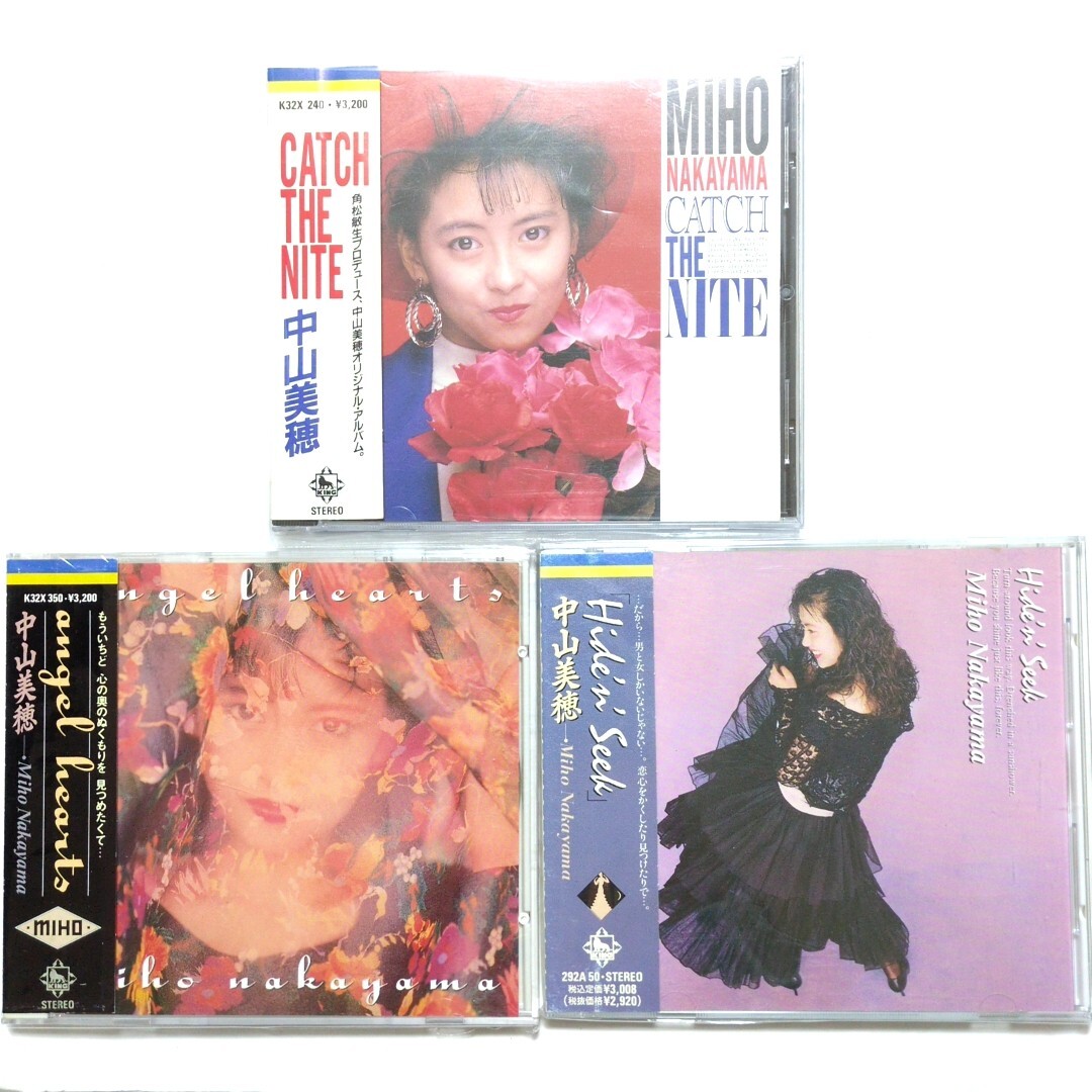 希少 中山美穂 CDアルバム 「CATCH THE NITE」「Angel Hearts」「Hide'n Seek」 帯付 名盤 CINDY 角松敏生 CITY POP