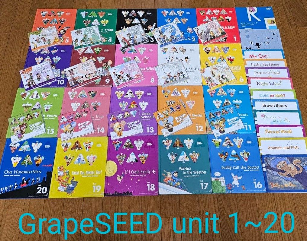 グレープシード 幼児英語教材 No.1〜19 Grape SEED グレープシード 英語教材 ユニット1~20 CD・DVD付き