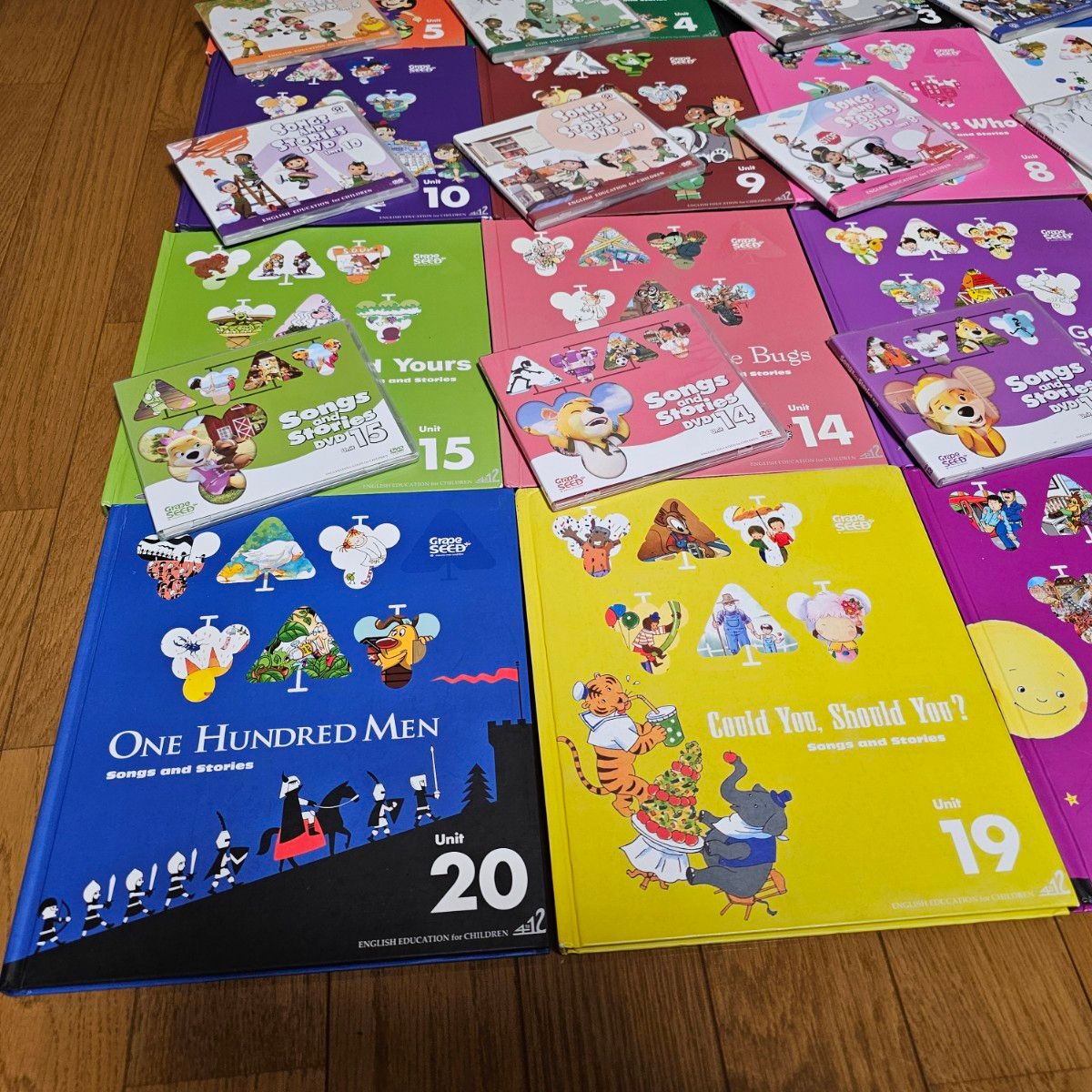 グレープシード *Unit1-20 テキスト 付属絵本セット Grape SEED グレープシード 英語教材 ユニット1~20 CD・DVD付き