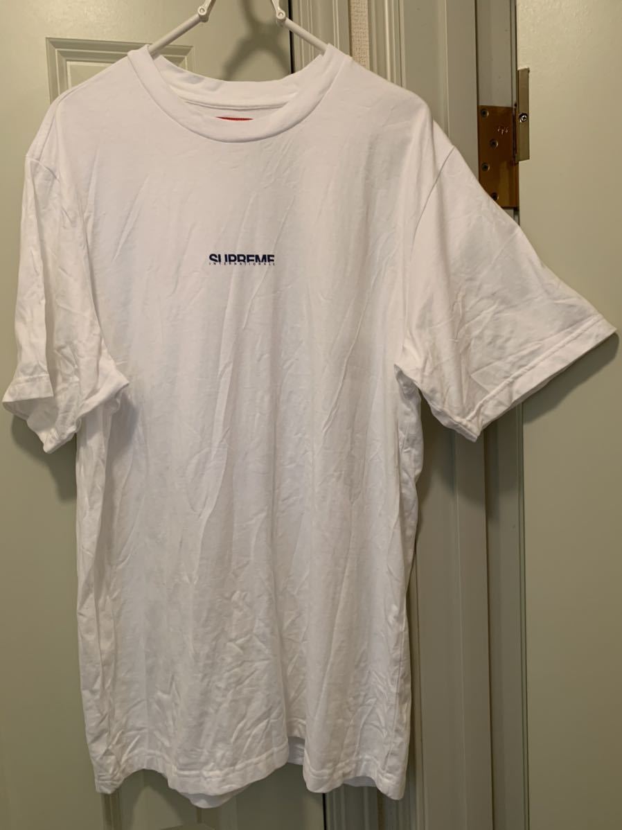 M Supreme Internationale S/S Top Tee White Medium 19FW シュプリーム インターナショナル Tシャツ 半袖 ホワイト 白 19AW 中古