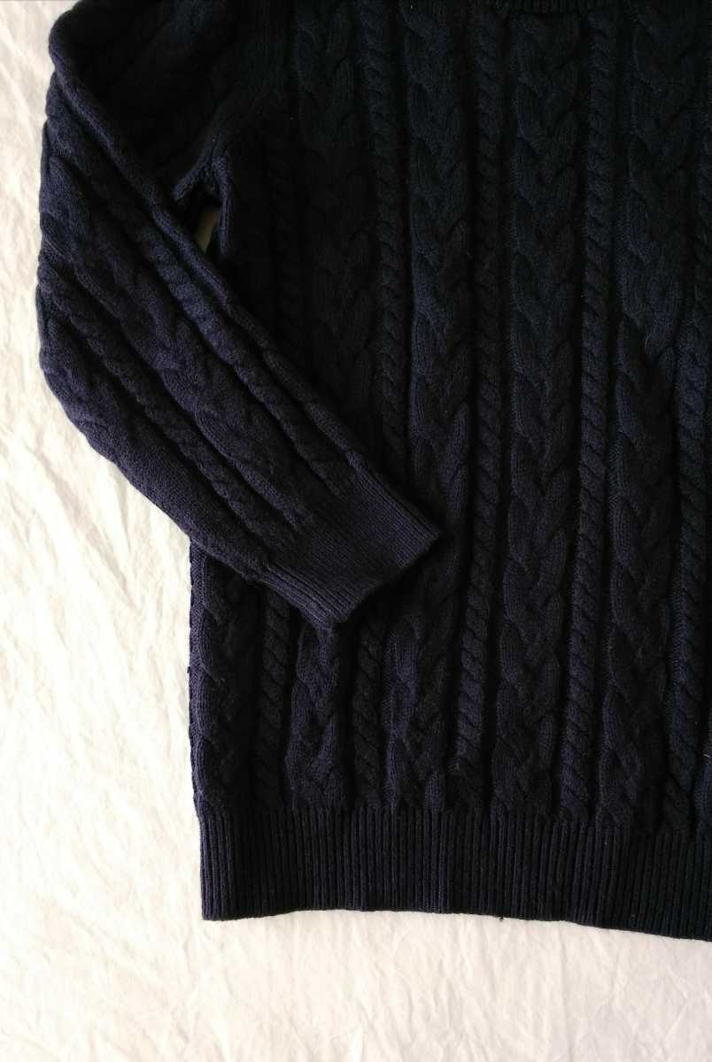 H&M ニット セーター 紺 ネイビー ケーブルニット XS エイチアンドエム_画像2