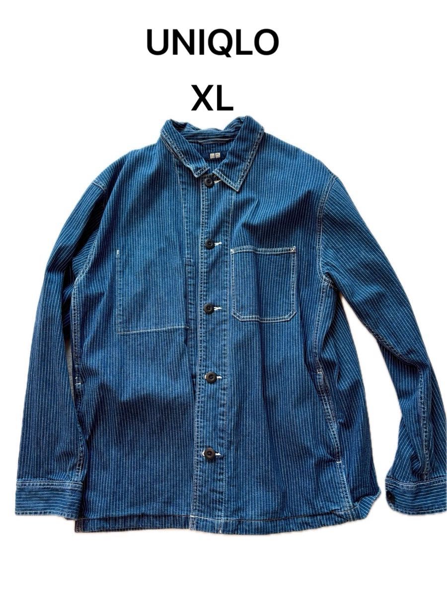 UNIQLO ユニクロ デニム ストライプ カバーオール XL デニム UNIQLO ユニクロ デニム ストライプ カバーオール XL デニム