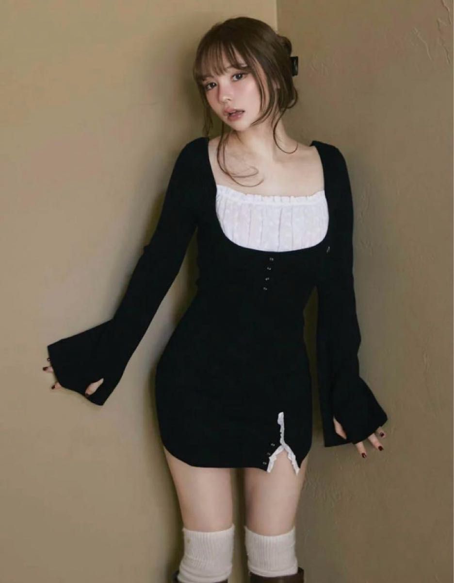 andmary Poppy lace mini dress black アンドマリー AM1150 andmary Poppy lace mini dress black アンドマリー AM1150