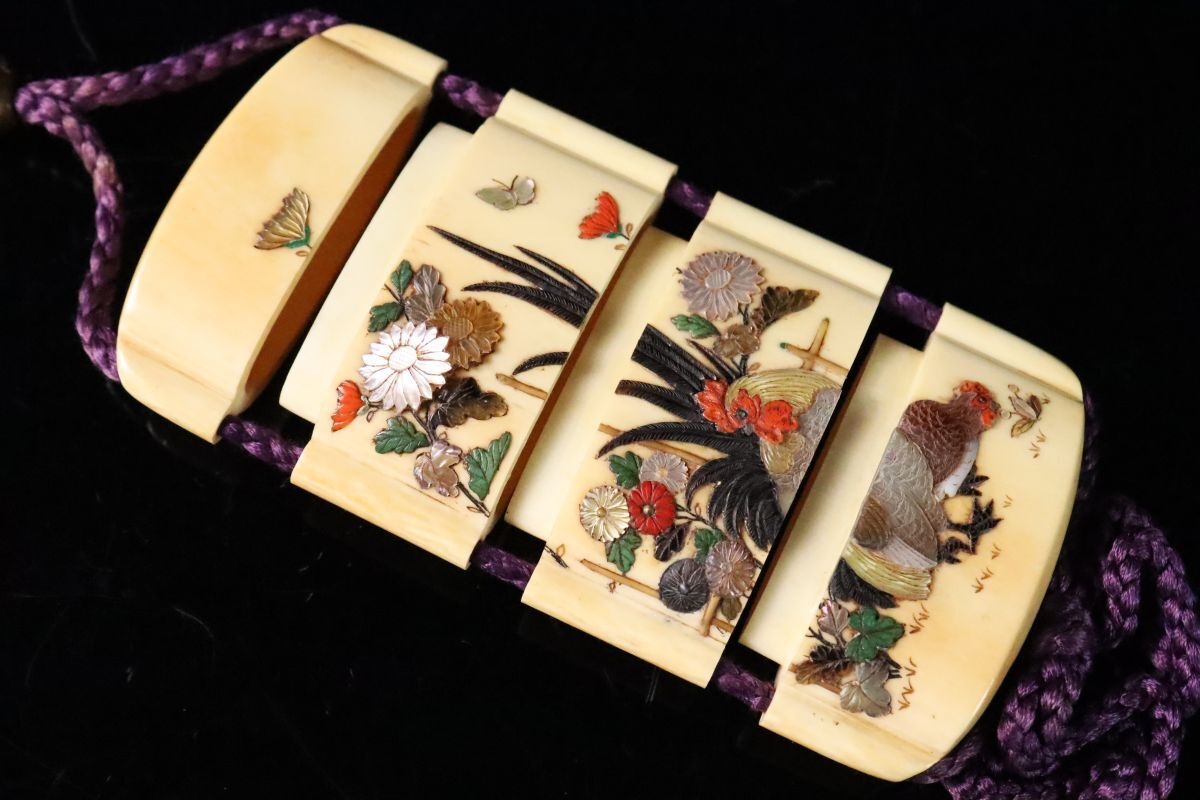 最上級品!!欠点なきこれぞ芝山象嵌の最高傑作!!芝山象嵌花鶏 最上級品!!欠点なきこれぞ芝山象嵌の最高傑作!!芝山象嵌花鶏