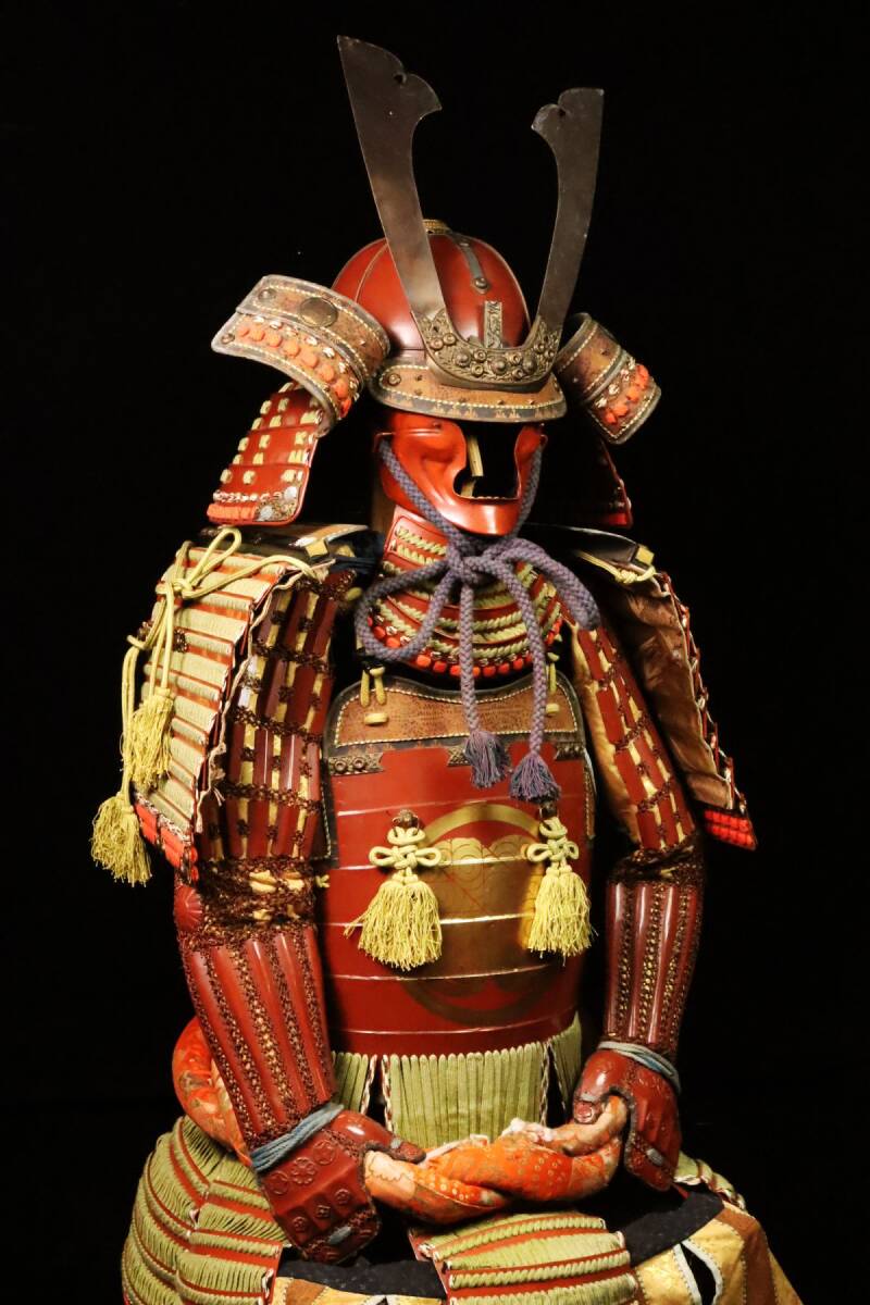 光忍作 赤備え甲冑 浅野家紋蒔絵 当世具足 等身大甲冑 鎧兜 戦国 光忍作 赤備え甲冑 浅野家紋蒔絵 当世具足 等身大甲冑 鎧兜 戦国
