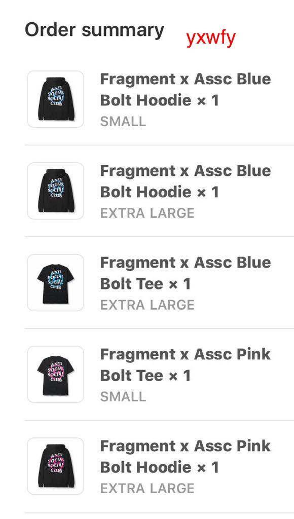 Anti Social Social Club Fragment ASSC Tシャツ.カットソー 藤原ヒロシ フラグメント size S 色 PINK 新品未使用 送料無料