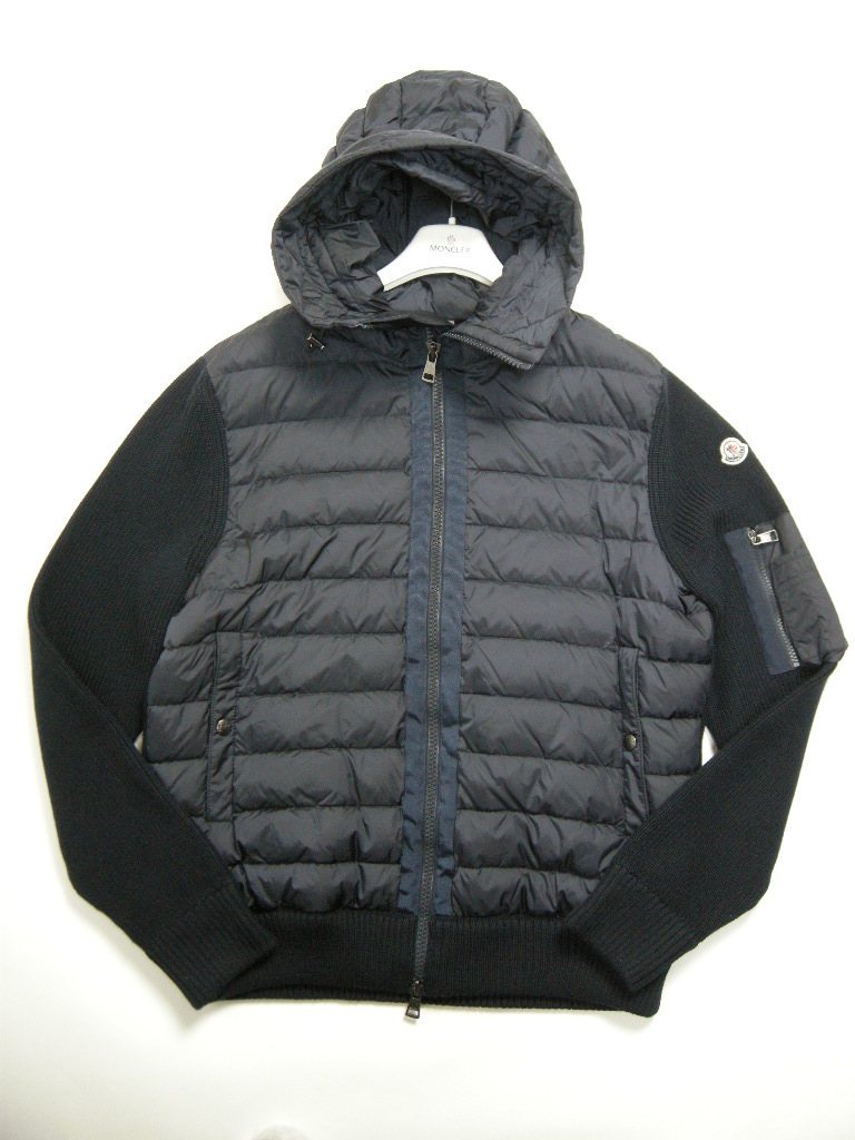  size XXL# new goods genuine article guarantee # Moncler MA-1 type knitted down jacket / light down jacket / cardigan / down Parker MONCLER men's 
