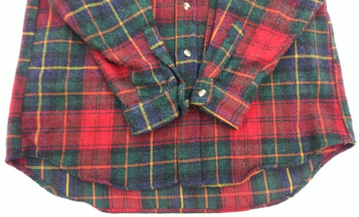 ■BURGH SCOTT 　サイズ38　ネルシャツ　フランネル　チェック　赤×緑　ウール混　＃1412_画像7