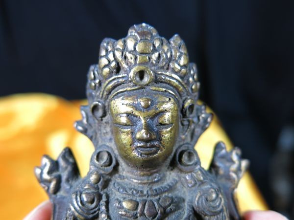 明代鍍金仏　チベット　中国　明時代　金工　西蔵　鍍金　古銅　_画像6