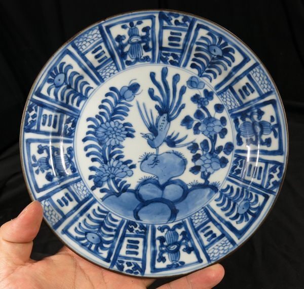 Yahoo!オークション - e 芙蓉手鳳凰牡丹文染付皿 清時代初期 Yahoo!オークション - e 芙蓉手鳳凰牡丹文染付皿 清時代初期