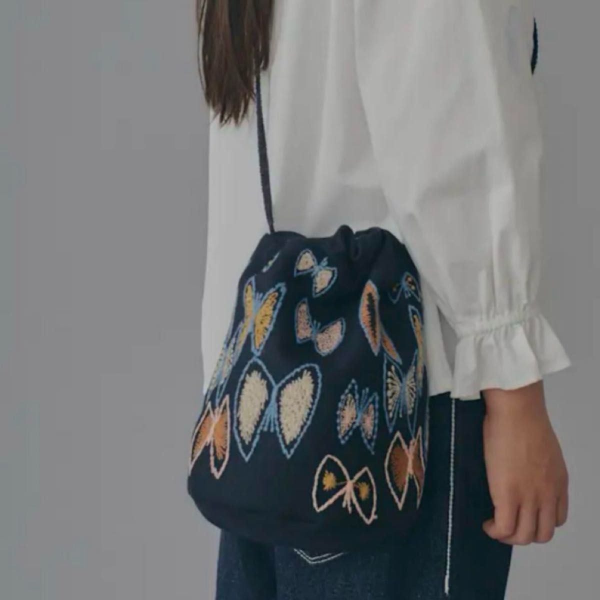ミナペルホネン sky flower スカイフラワー ポシェット navy ミナペルホネン sky flower スカイフラワー ポシェット navy