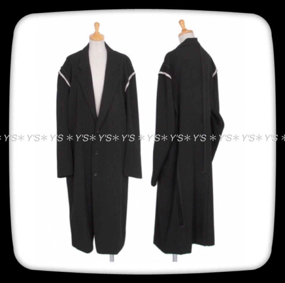 美品*Y'S*ワイズ切りっぱなし切替ウールギャバロングジャケット2 わ 美品*Y'S*ワイズ切りっぱなし切替ウールギャバロングジャケット2 わ