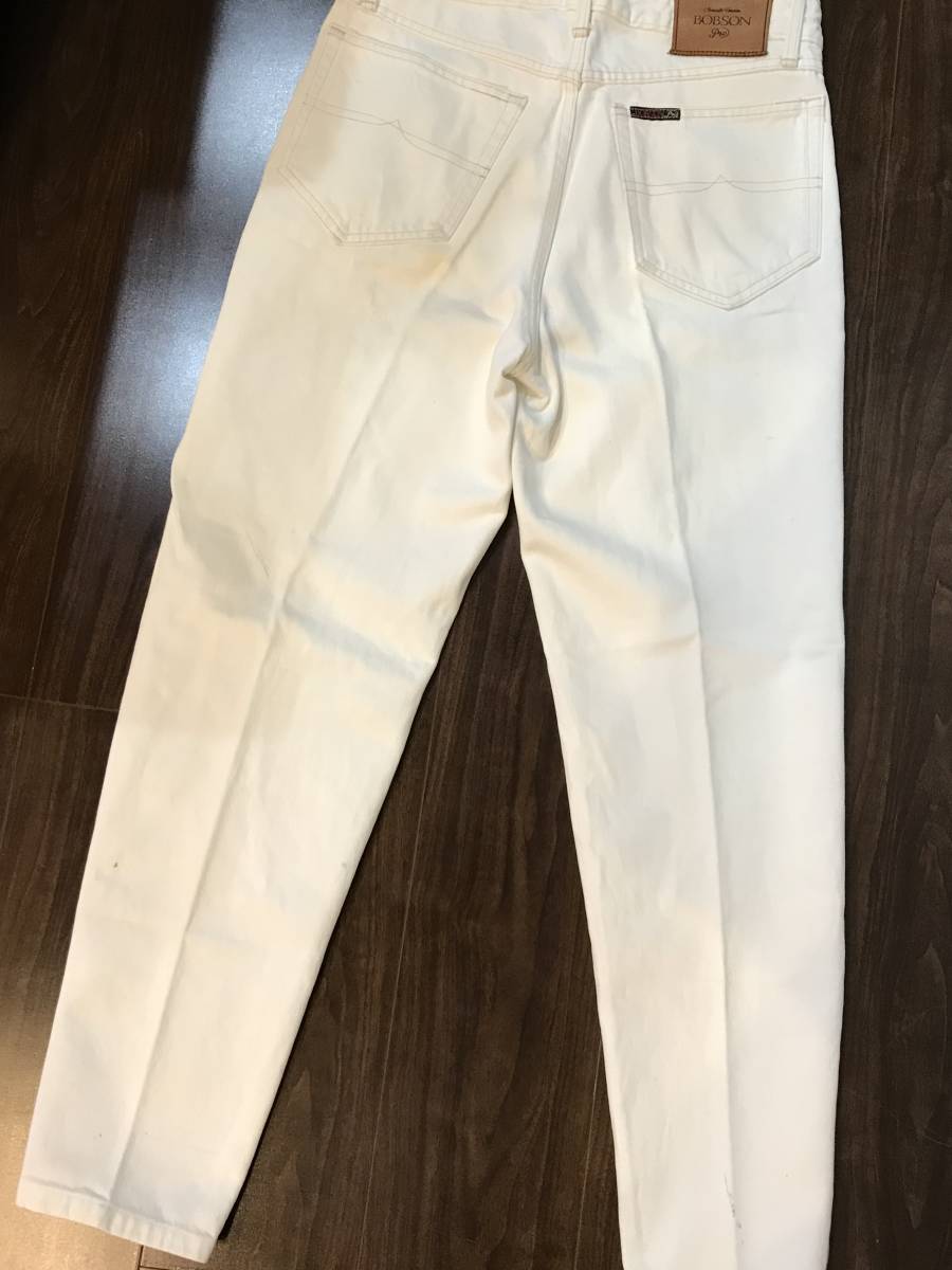  подлинная вещь Vintage б/у одежда Bobson белый конический джинсы 