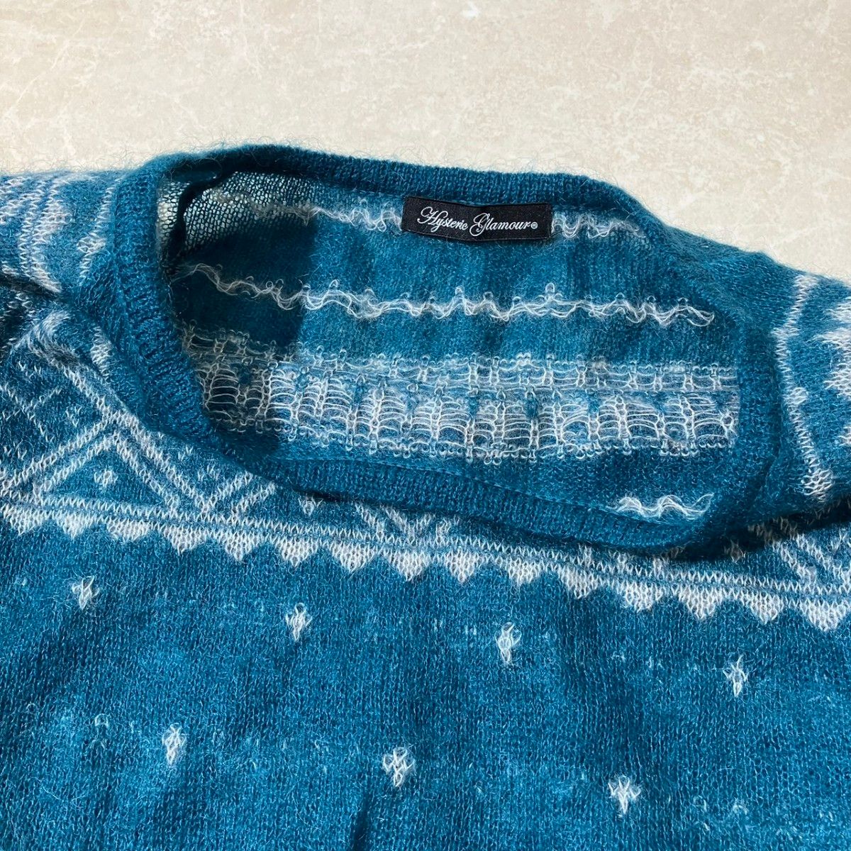 HYSTERIC GLAMOUR ヒステリックグラマー ウール モヘア スカル柄 HYSTERIC GLAMOUR ヒステリックグラマー ウール モヘア スカル柄