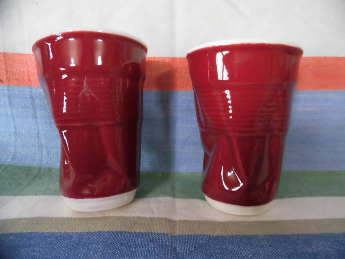 ヤフオク 変わったデザインの陶器コップ 握った紙コップ ヤフオク 変わったデザインの陶器コップ 握った紙コップ