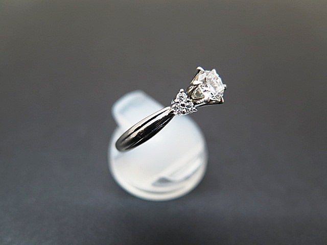 ★☆【ダイヤモンド】Pt900 プラチナ900 ダイヤモンド 一粒 0.403ct メレダイヤ 0.10ct リング 指輪 ＃17ot☆★_画像3