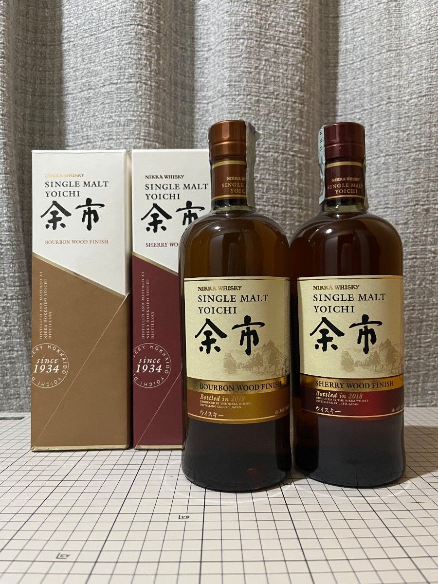 未開栓 2本セット 欧州限定 余市 2018 シェリーウッド バーボンウッド セット 700ml 箱付