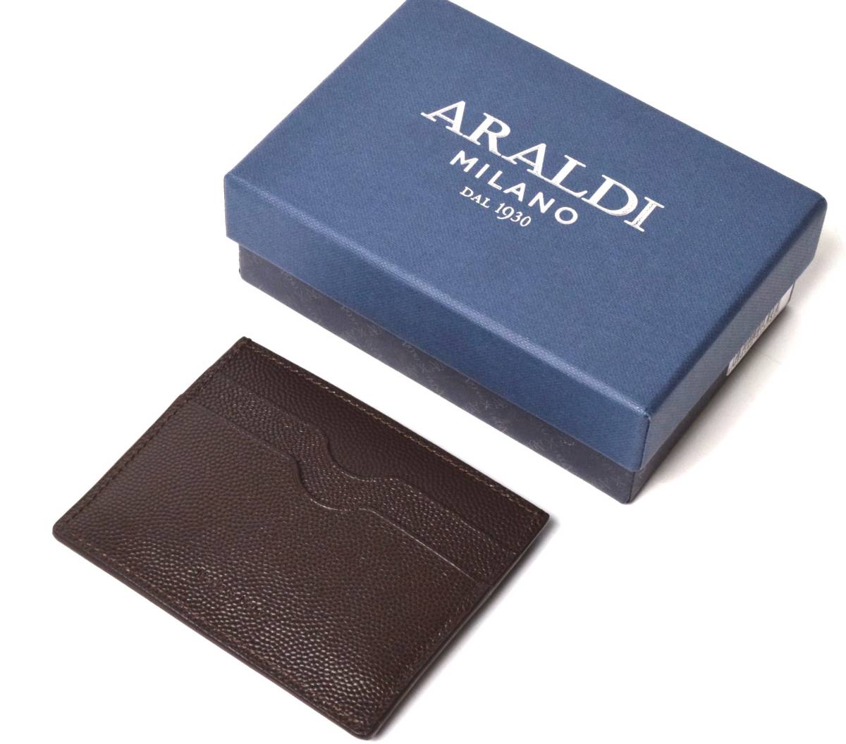 新品 ARALDI 1930 アラルディ レザー カードケース ダークブラウン イタリア製
