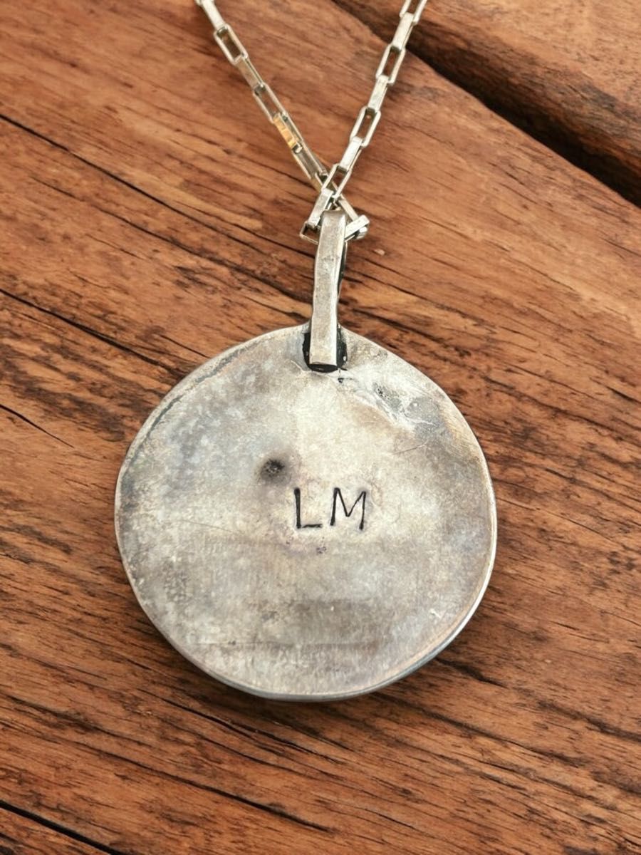 Navajo/ナバホ族】LM刻印 シルバーネックレス/インディアン Navajo/ナバホ族】LM刻印 シルバーネックレス/インディアン