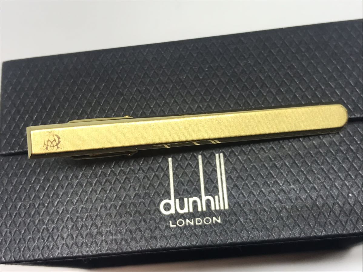  Dunhill AD Logo mat Gold necktie pin tiepin Thai bar 