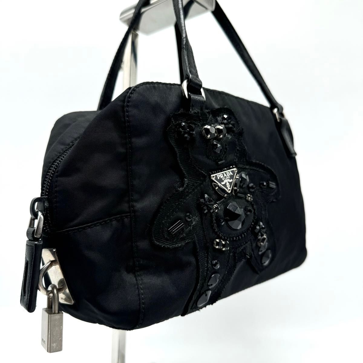 1円 極美品 PRADA プラダ ボストンバッグ ハンドバッグ がま口 1円 極美品 PRADA プラダ ボストンバッグ ハンドバッグ がま口